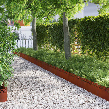 Lawn Edgings 30 pcs Rusty 103 x 0.05 x 22 cm Weathering Steel