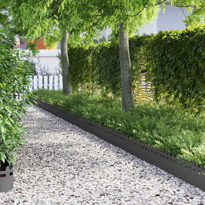 Lawn Edgings 10 pcs Black 103 x 0.05 x 22 cm Steel