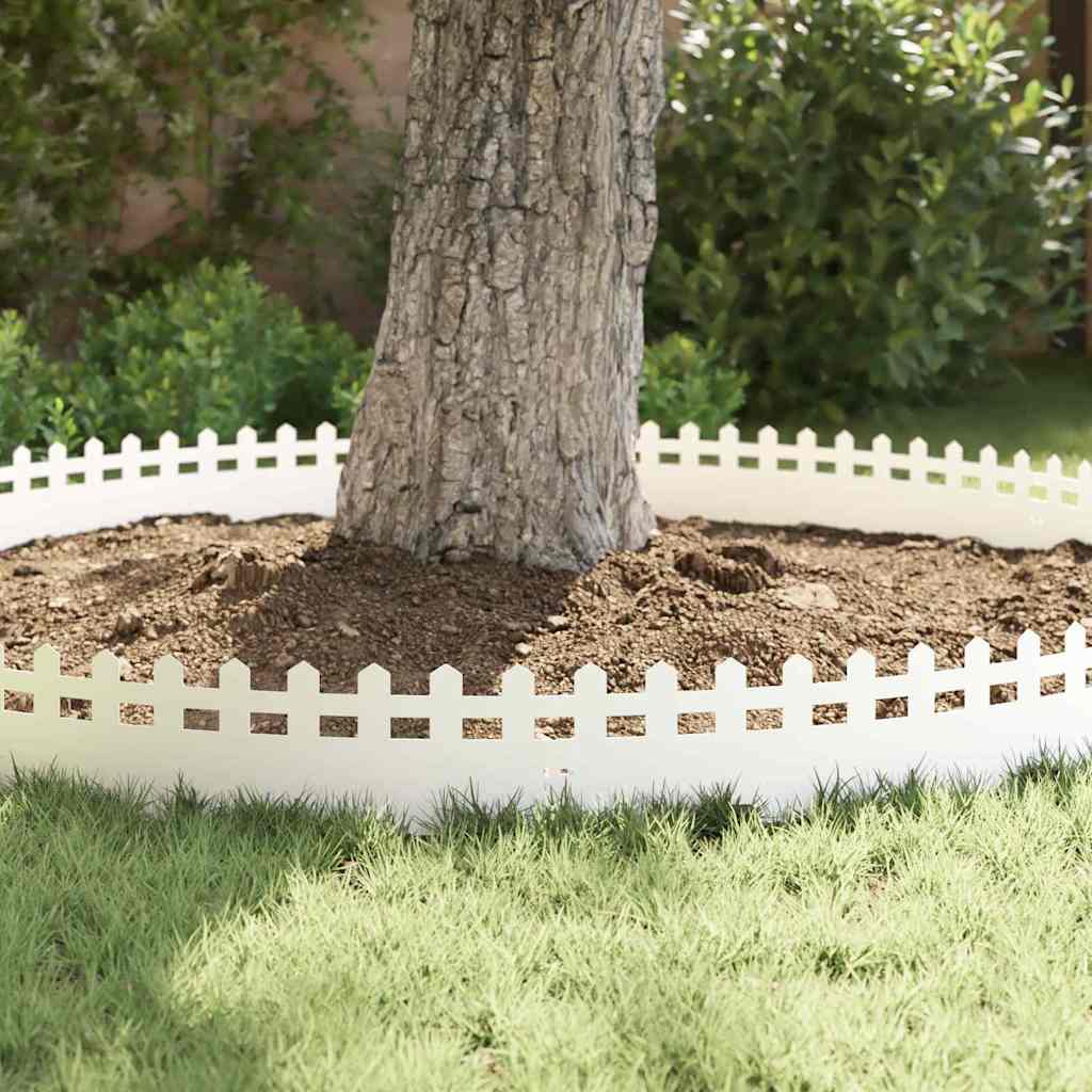 Lawn Edgings 30 pcs White 103 x 0.05 x 22 cm Steel