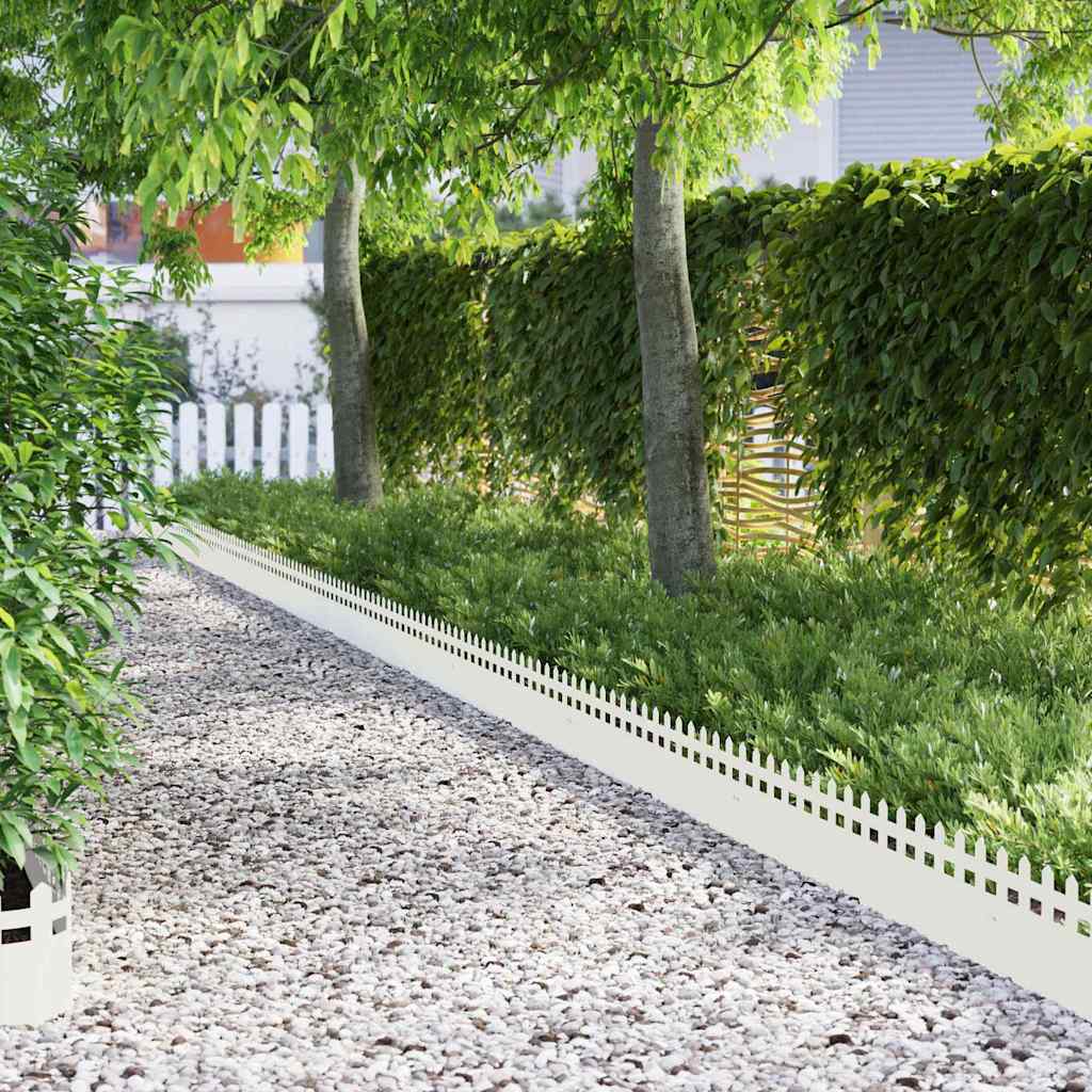 Lawn Edgings 30 pcs White 103 x 0.05 x 22 cm Steel