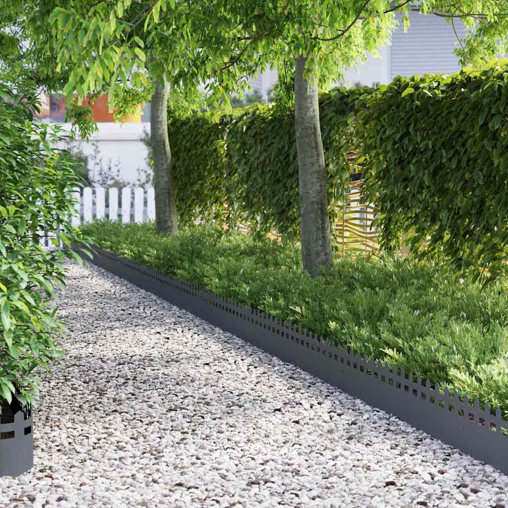 Lawn Edgings 30 pcs Anthracite 103 x 0.05 x 22 cm Steel