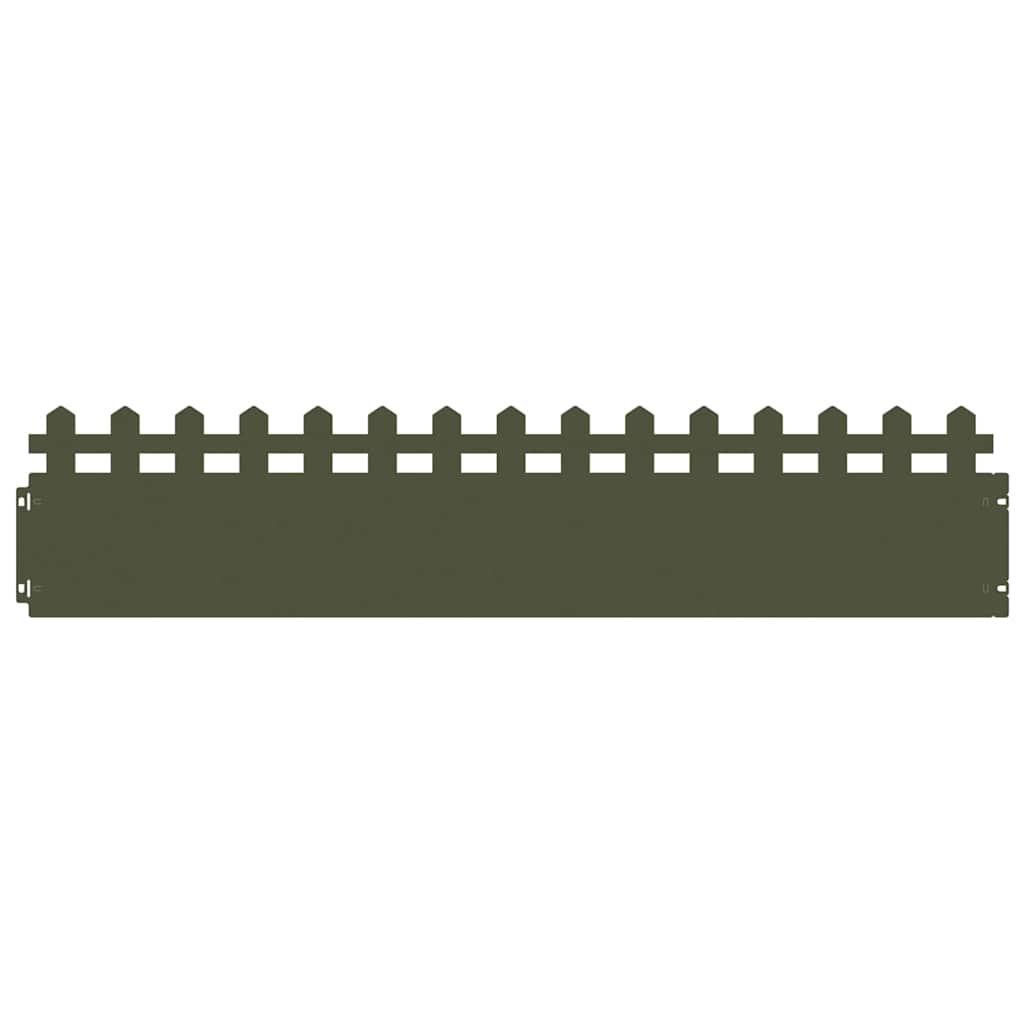 Lawn Edgings 10 pcs Olive Green 103 x 0.05 x 22 cm Steel