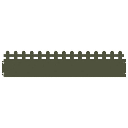Lawn Edgings 10 pcs Olive Green 103 x 0.05 x 22 cm Steel