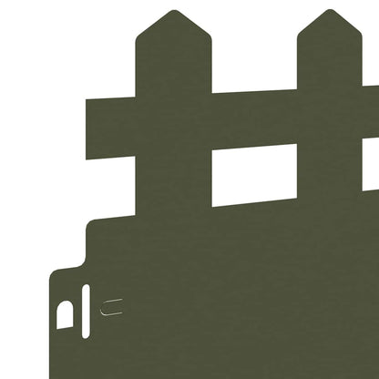 Lawn Edgings 20 pcs Olive Green 103 x 0.05 x 22 cm Steel