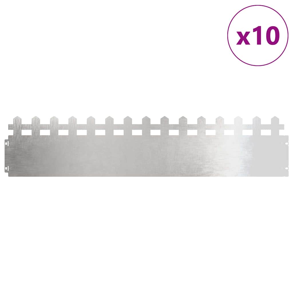 Lawn Edgings 10 pcs 103 x 0.05 x 22 cm Stainless Steel Silver