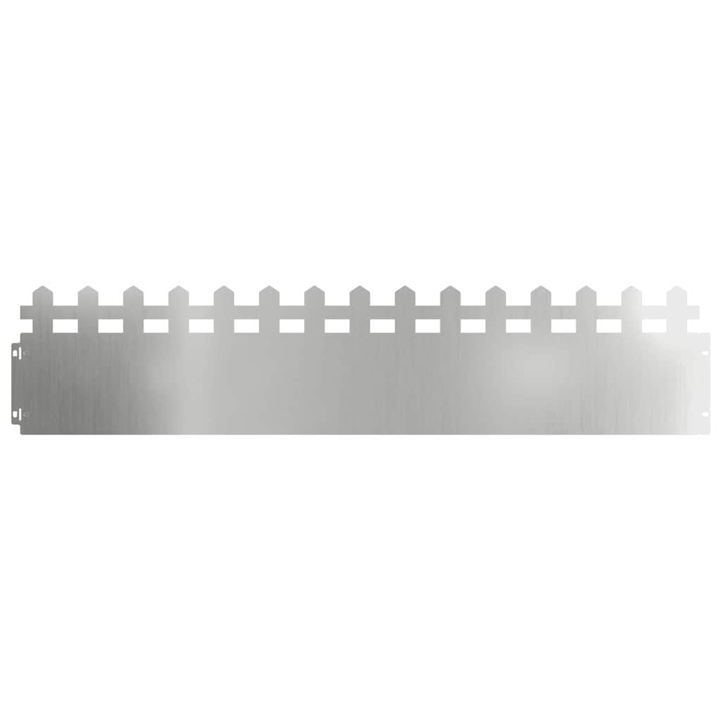 Lawn Edgings 10 pcs Silver 103 x 0.05 x 22 cm Galvanised Steel