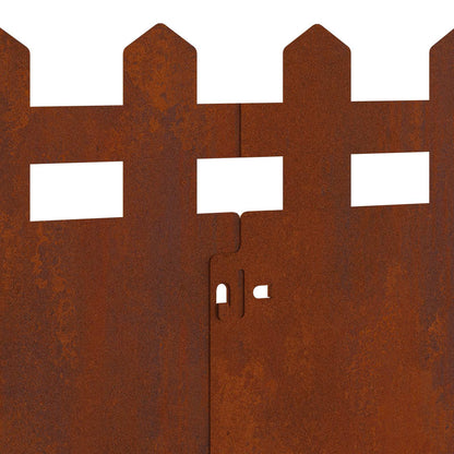 Lawn Edgings 10 pcs Rusty 103 x 0.05 x 22 cm Weathering Steel