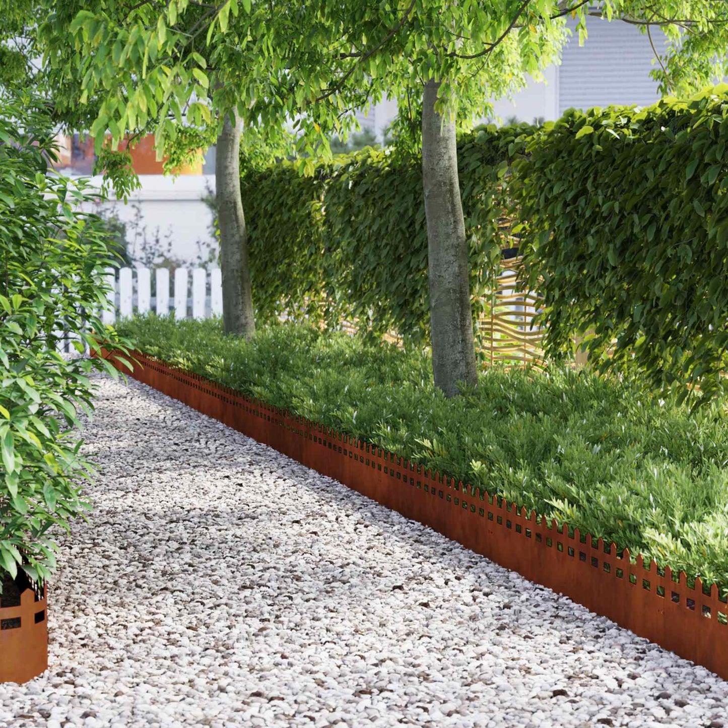 Lawn Edgings 30 pcs Rusty 103 x 0.05 x 22 cm Weathering Steel