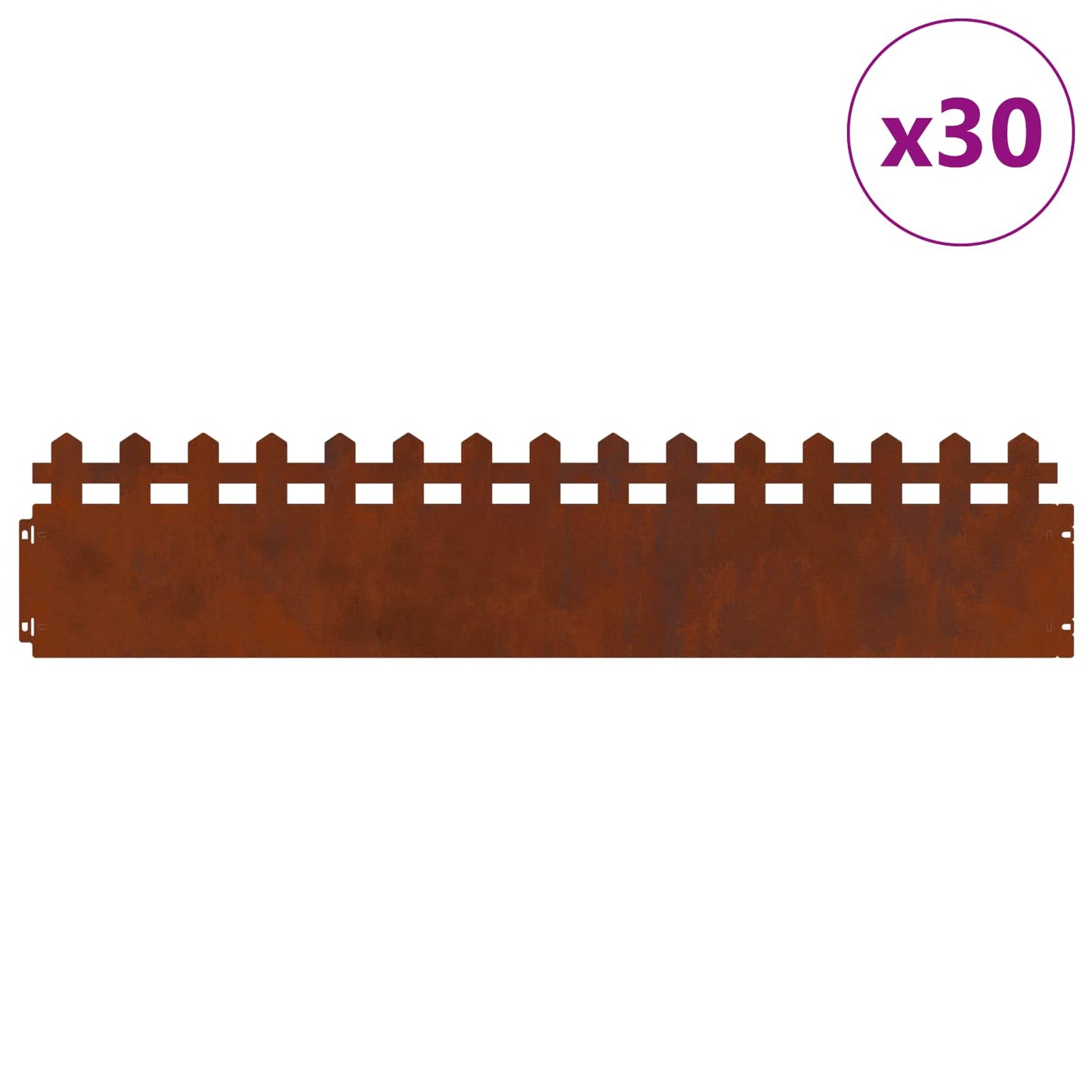 Lawn Edgings 30 pcs Rusty 103 x 0.05 x 22 cm Weathering Steel