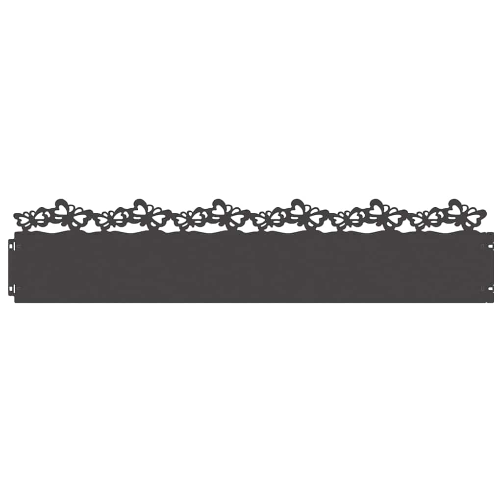 Lawn Edgings 10 pcs Black 103 x 0.05 x 22 cm Steel