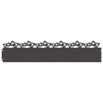 Lawn Edgings 10 pcs Black 103 x 0.05 x 22 cm Steel