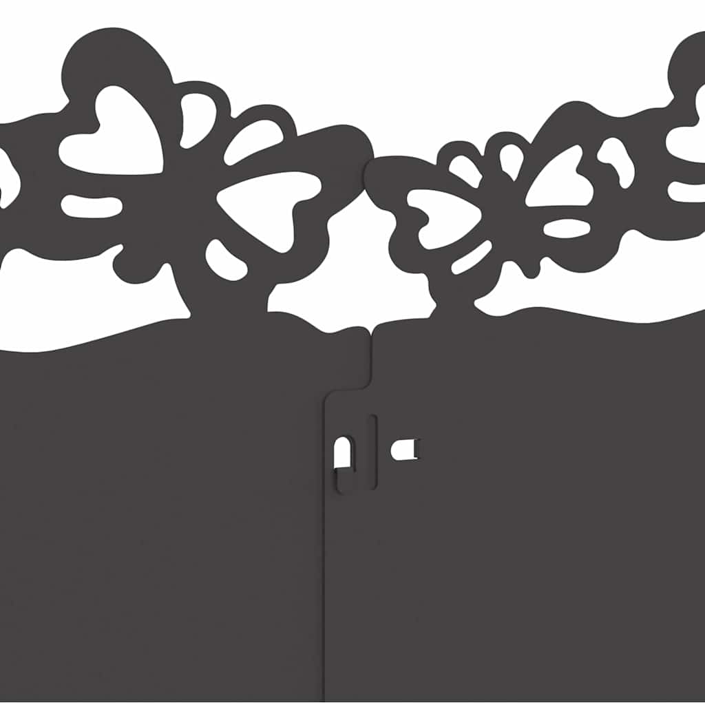 Lawn Edgings 20 pcs Black 103 x 0.05 x 22 cm Steel