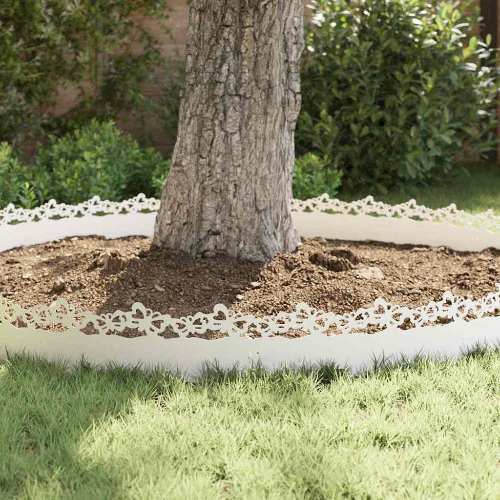 Lawn Edgings 20 pcs White 103 x 0.05 x 22 cm Steel