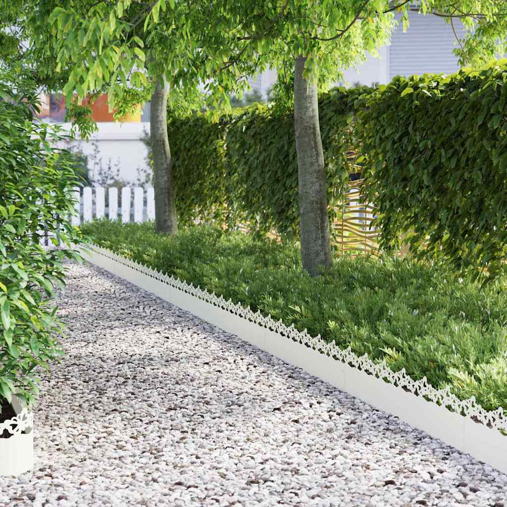 Lawn Edgings 20 pcs White 103 x 0.05 x 22 cm Steel