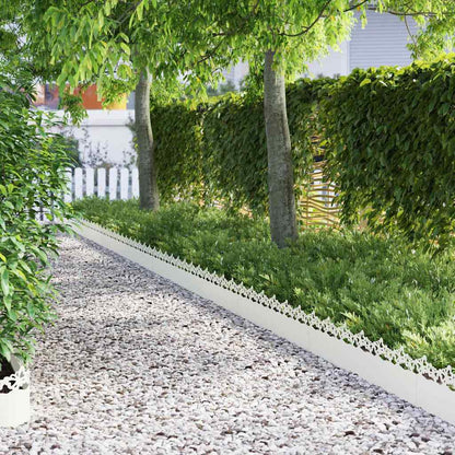 Lawn Edgings 20 pcs White 103 x 0.05 x 22 cm Steel