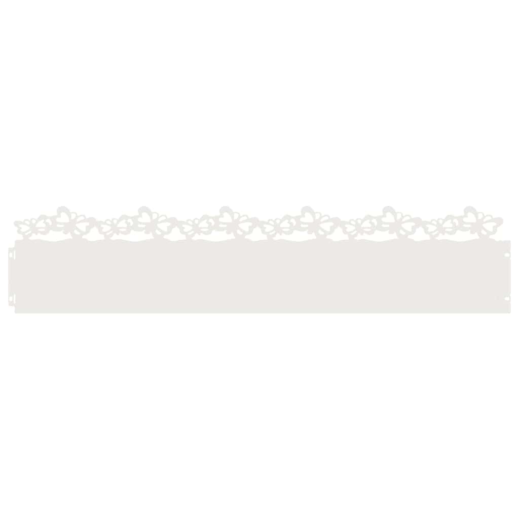 Lawn Edgings 20 pcs White 103 x 0.05 x 22 cm Steel