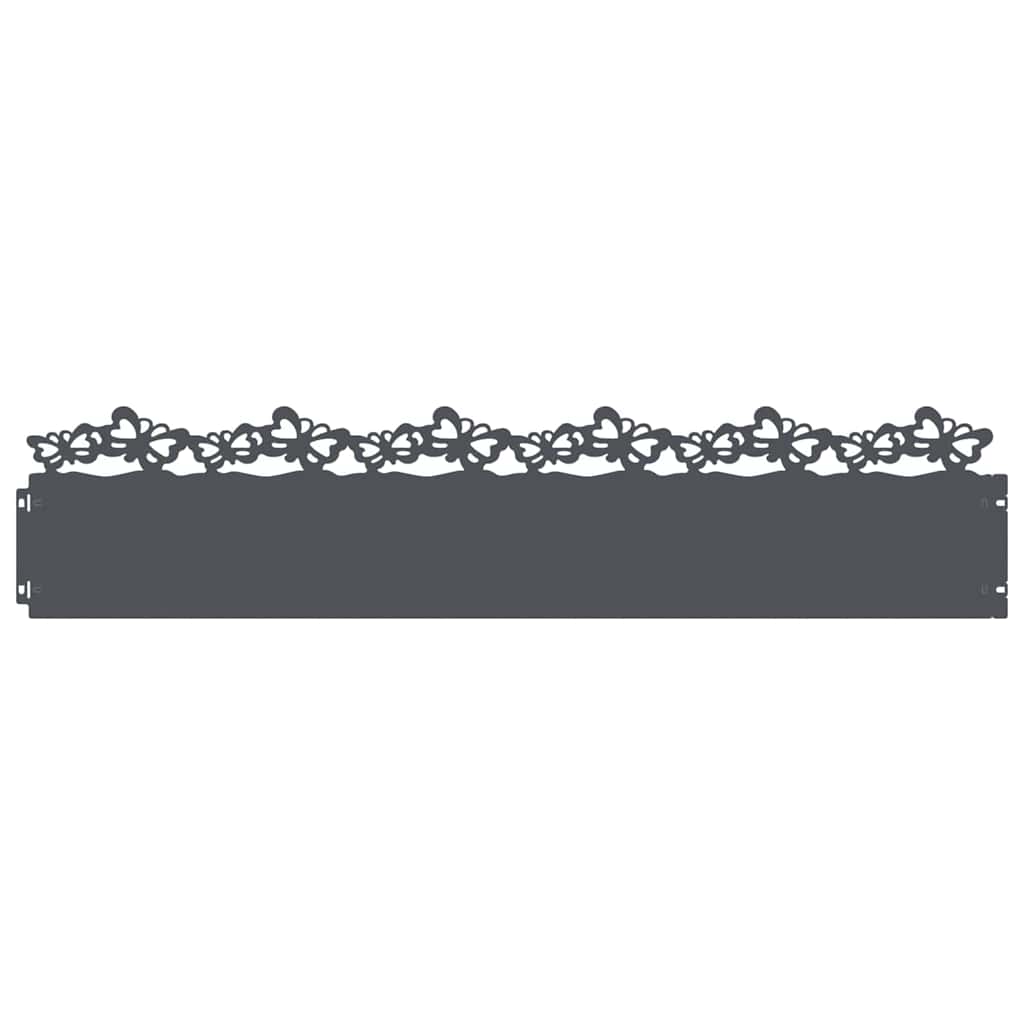 Lawn Edgings 10 pcs Anthracite 103 x 0.05 x 22 cm Steel