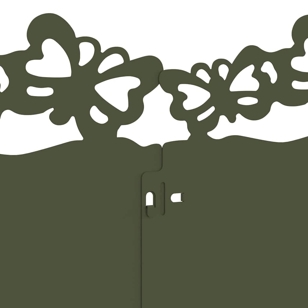 Lawn Edgings 20 pcs Olive Green 103 x 0.05 x 22 cm Steel