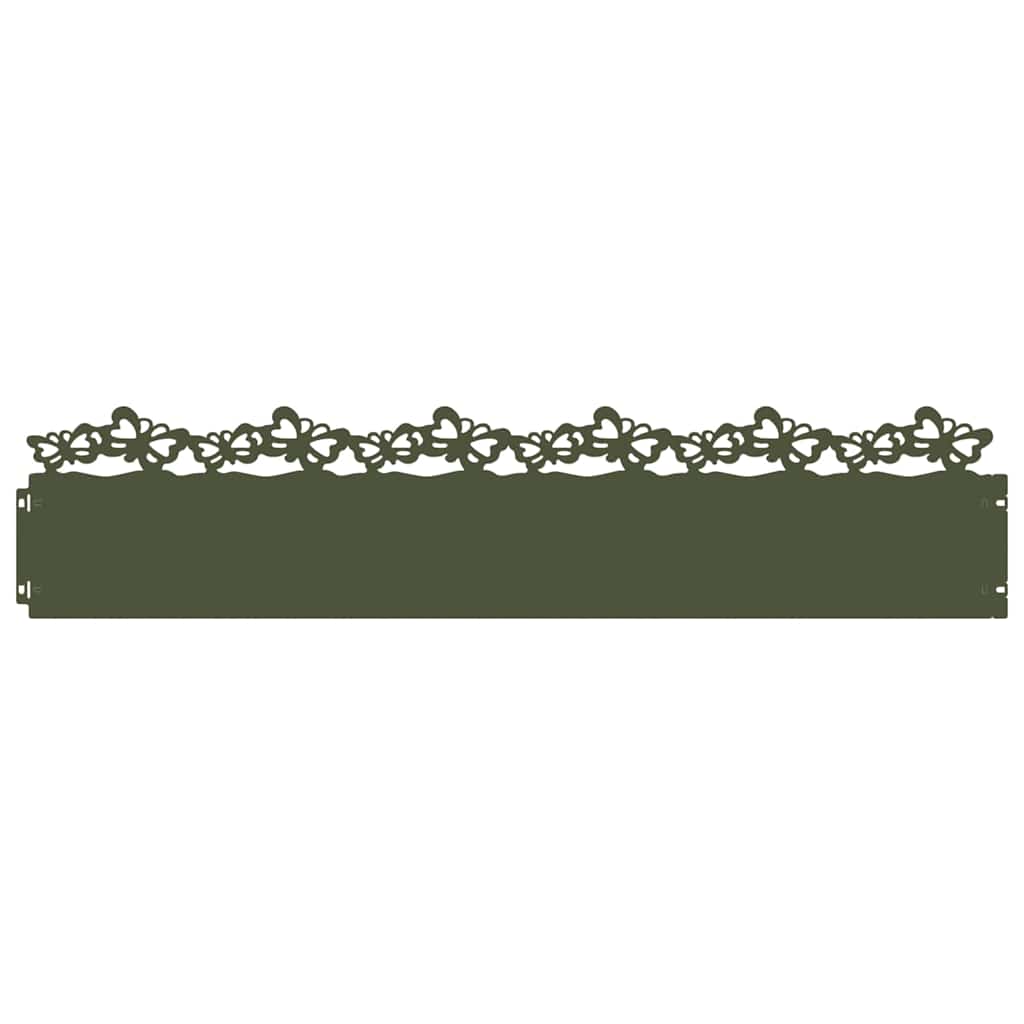 Lawn Edgings 20 pcs Olive Green 103 x 0.05 x 22 cm Steel