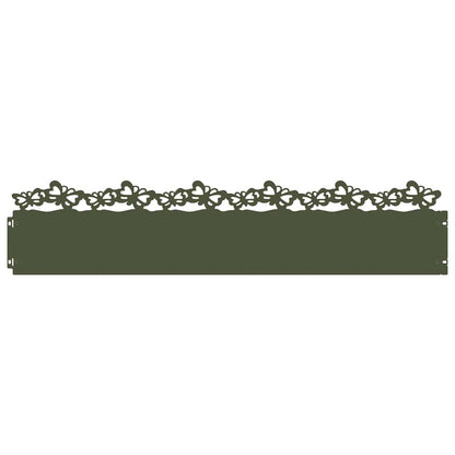 Lawn Edgings 20 pcs Olive Green 103 x 0.05 x 22 cm Steel