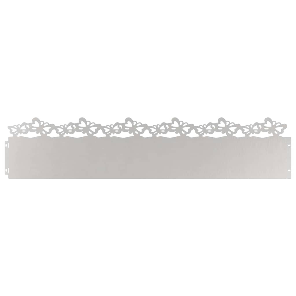 Lawn Edgings 30 pcs 103 x 0.05 x 22 cm Stainless Steel Silver