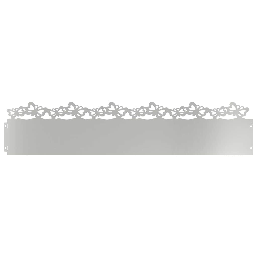 Lawn Edgings 10 pcs Silver 103 x 0.05 x 22 cm Galvanised Steel