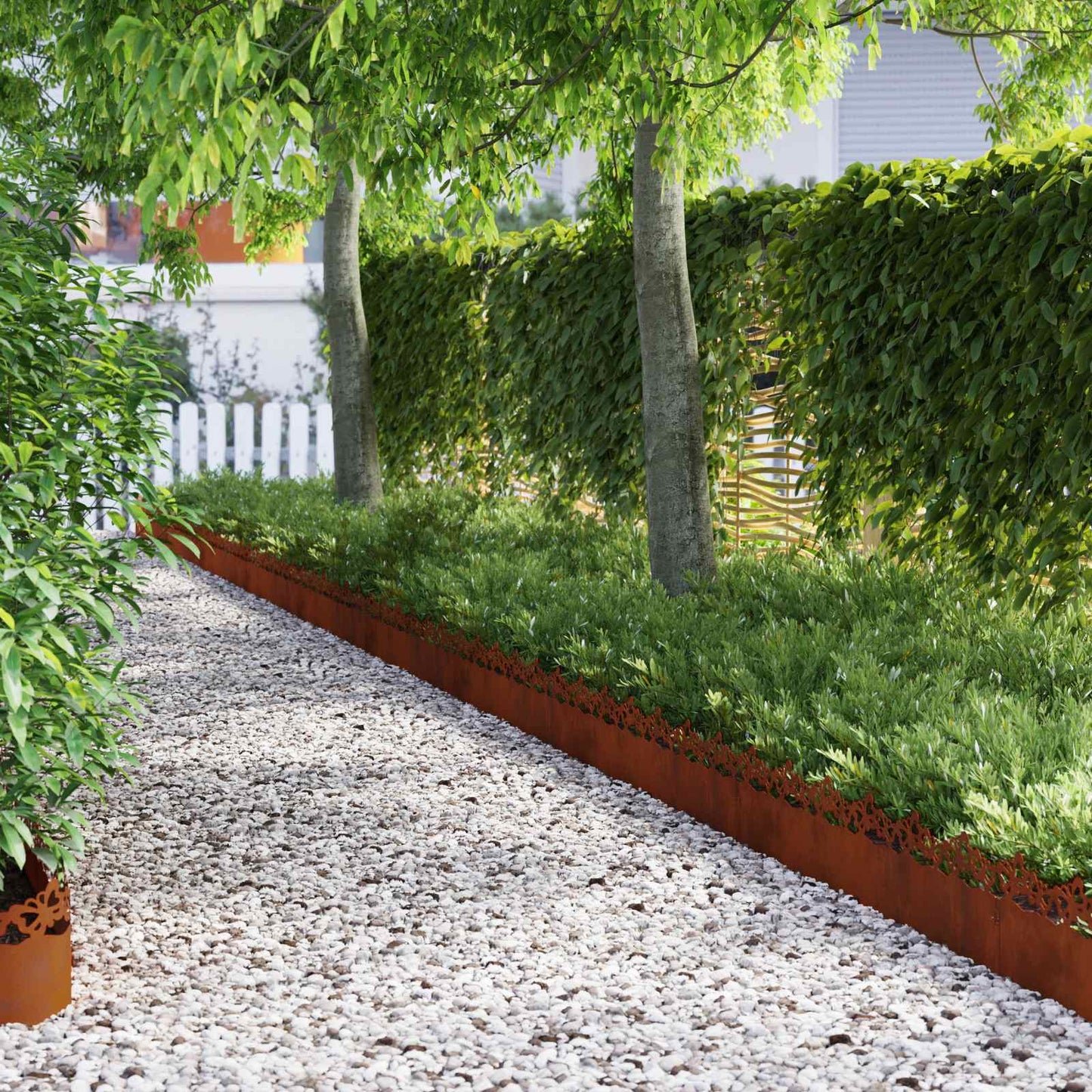 Lawn Edgings 20 pcs Rusty 103 x 0.05 x 22 cm Weathering Steel