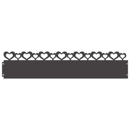 Lawn Edgings 10 pcs Black 103 x 0.05 x 22 cm Steel