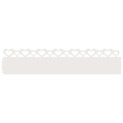 Lawn Edgings 10 pcs White 103 x 0.05 x 22 cm Steel
