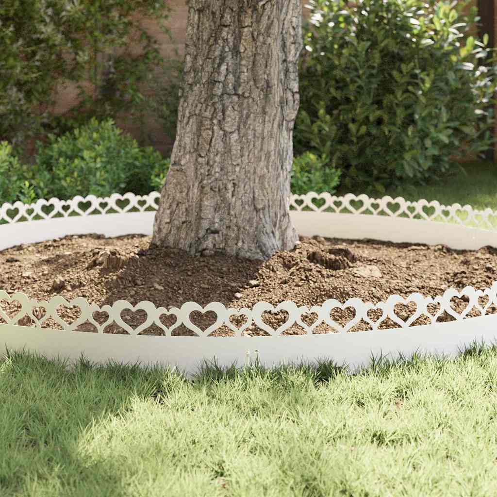 Lawn Edgings 20 pcs White 103 x 0.05 x 22 cm Steel