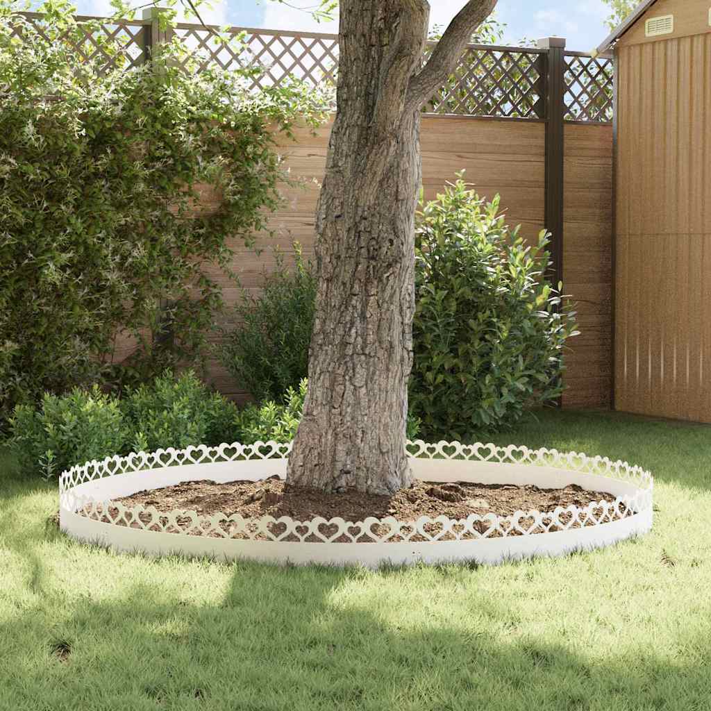 Lawn Edgings 20 pcs White 103 x 0.05 x 22 cm Steel