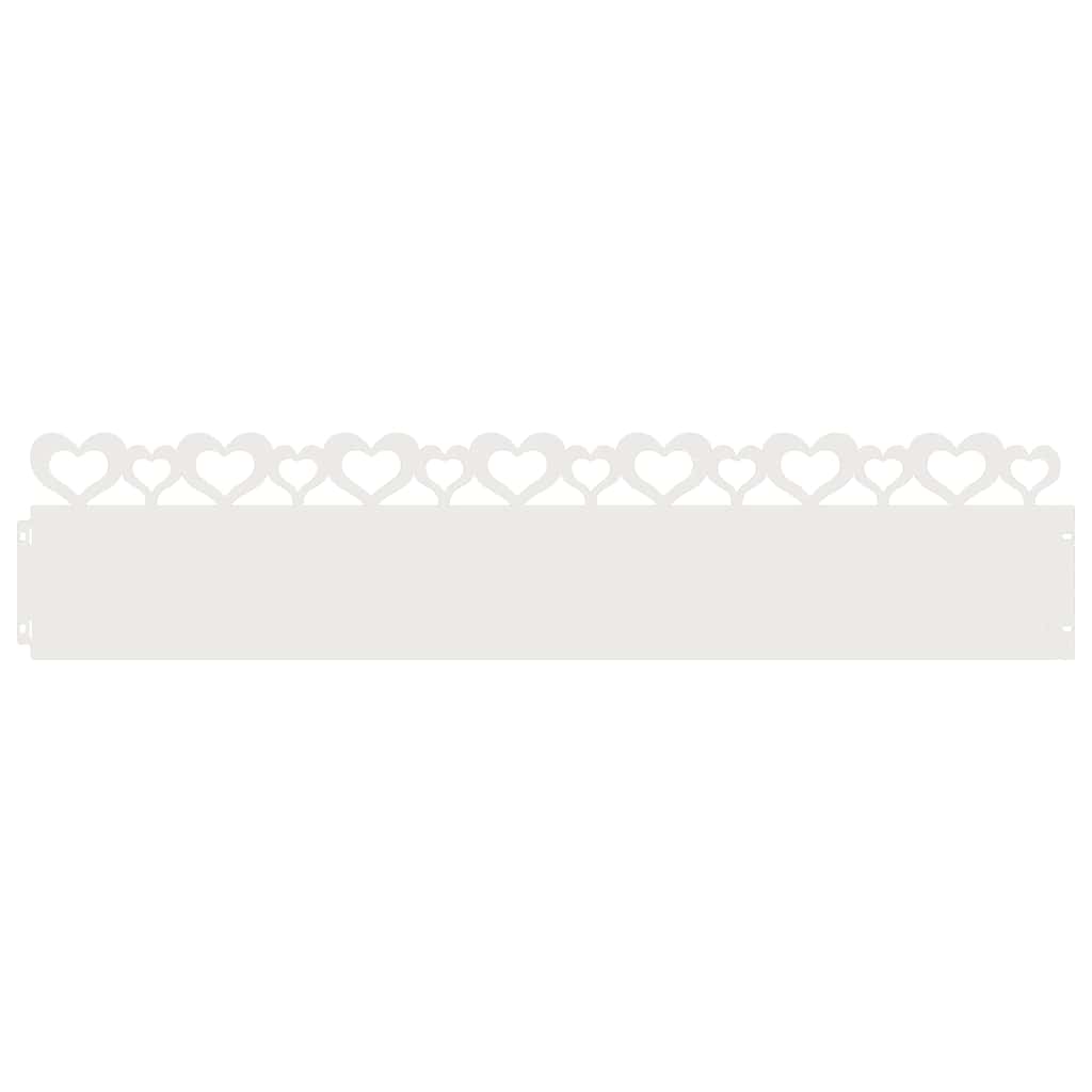 Lawn Edgings 30 pcs White 103 x 0.05 x 22 cm Steel
