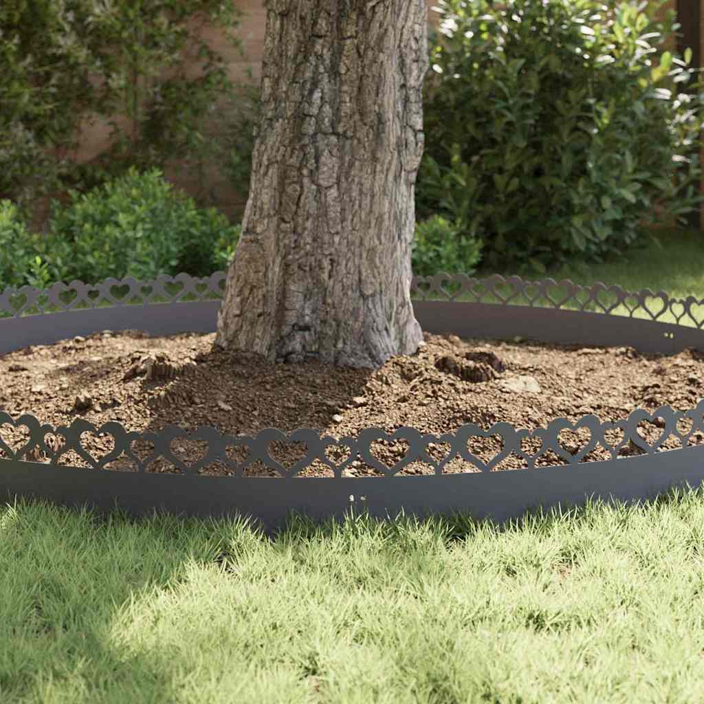 Lawn Edgings 10 pcs Anthracite 103 x 0.05 x 22 cm Steel