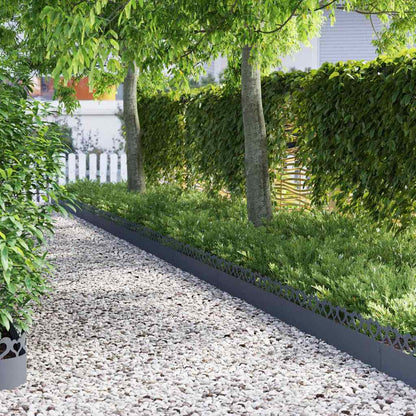 Lawn Edgings 10 pcs Anthracite 103 x 0.05 x 22 cm Steel