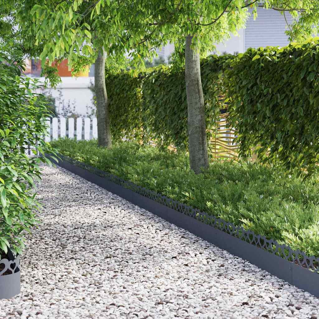 Lawn Edgings 30 pcs Anthracite 103 x 0.05 x 22 cm Steel