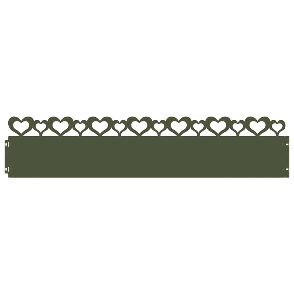 Lawn Edgings 20 pcs Olive Green 103 x 0.05 x 22 cm Steel