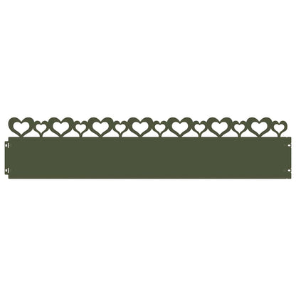 Lawn Edgings 20 pcs Olive Green 103 x 0.05 x 22 cm Steel