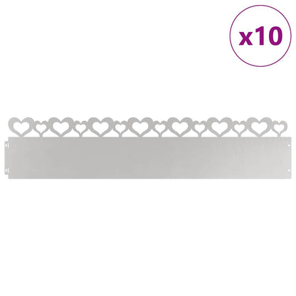 Lawn Edgings 10 pcs 103 x 0.05 x 22 cm Stainless Steel Silver