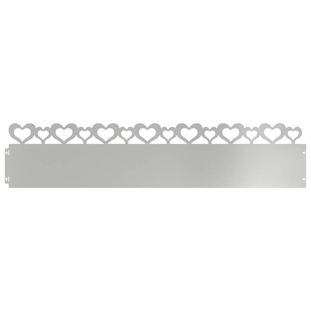 Lawn Edgings 10 pcs Silver 103 x 0.05 x 22 cm Galvanised Steel