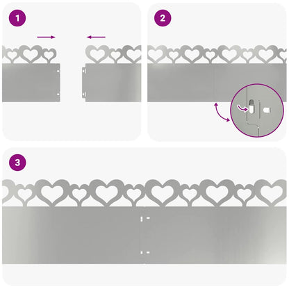 Lawn Edgings 20 pcs Silver 103 x 0.05 x 22 cm Galvanised Steel