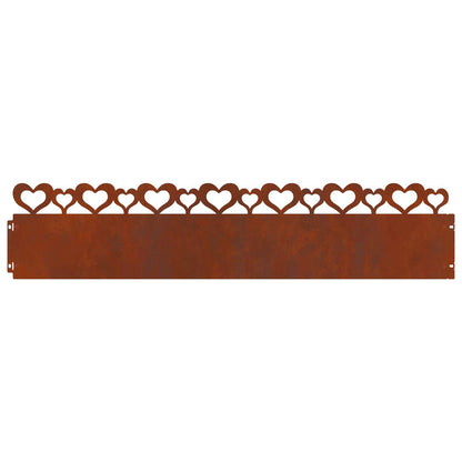 Lawn Edgings 10 pcs Rusty 103 x 0.05 x 22 cm Weathering Steel