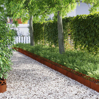 Lawn Edgings 20 pcs Rusty 103 x 0.05 x 22 cm Weathering Steel
