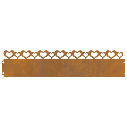 Lawn Edgings 20 pcs Rusty 103 x 0.05 x 22 cm Weathering Steel