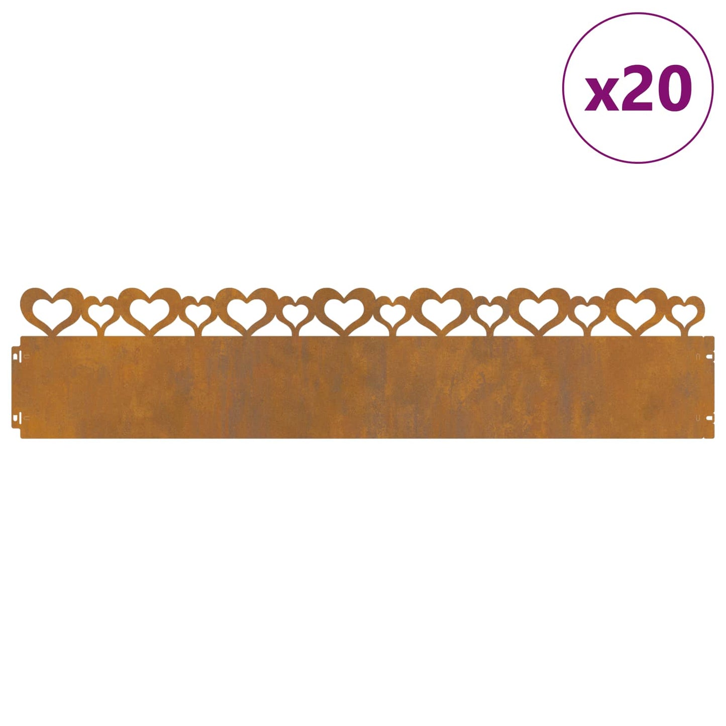 Lawn Edgings 20 pcs Rusty 103 x 0.05 x 22 cm Weathering Steel