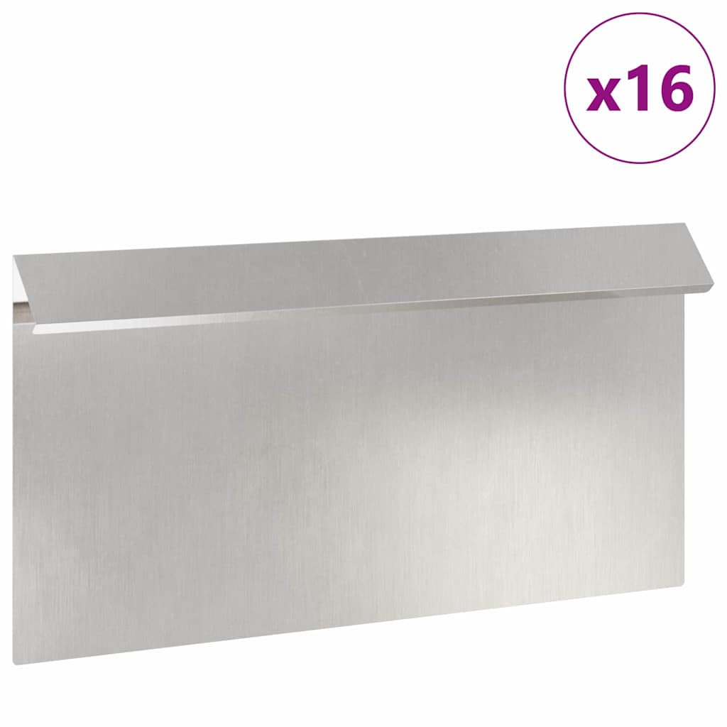 Snail Fence 16 pcs Silver 50 x 3.5 x 25 cm Stainless Steel