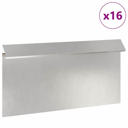 Snail Fence 16 pcs Silver 50 x 3.5 x 25 cm Stainless Steel