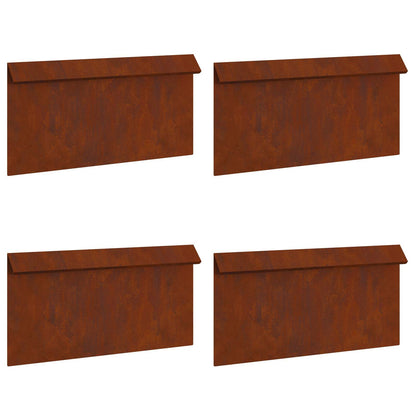Snail Fence 4 pcs Rusty 50 x 3.5 x 25 cm Weathering Steel