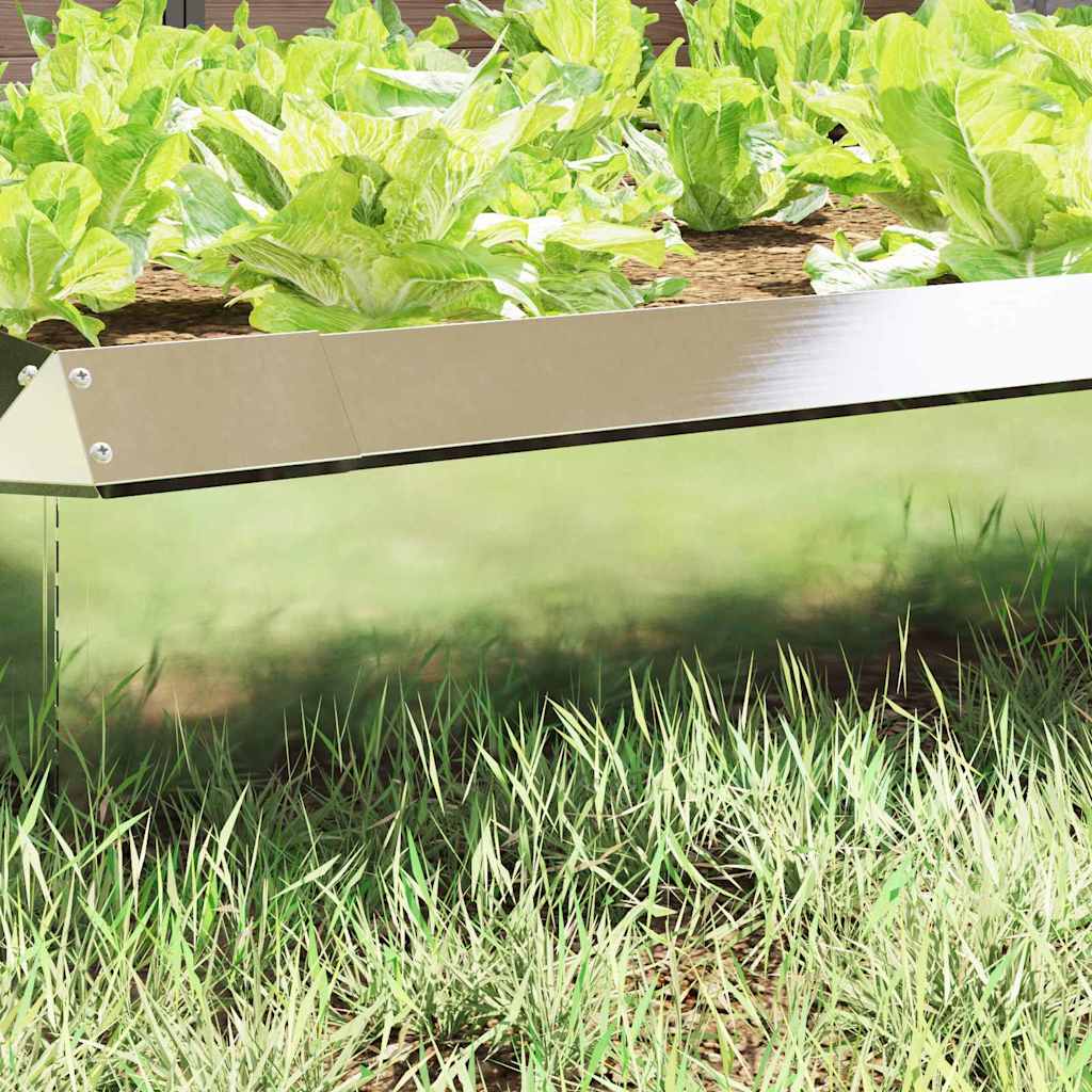 Snail Fence 4 pcs 100 x 3.5 x 25 cm Stainless Steel Silver