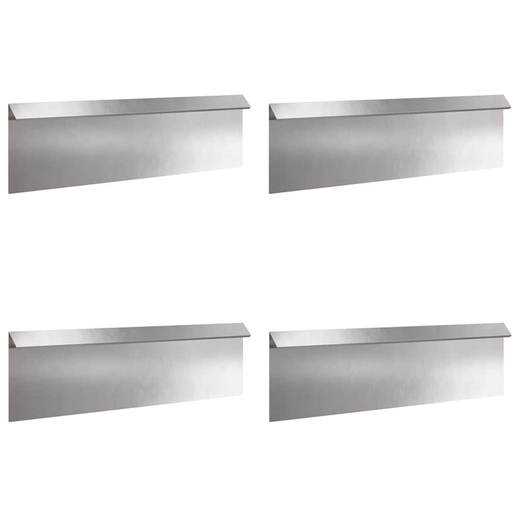 Snail Fence 4 pcs 100 x 3.5 x 25 cm Stainless Steel Silver