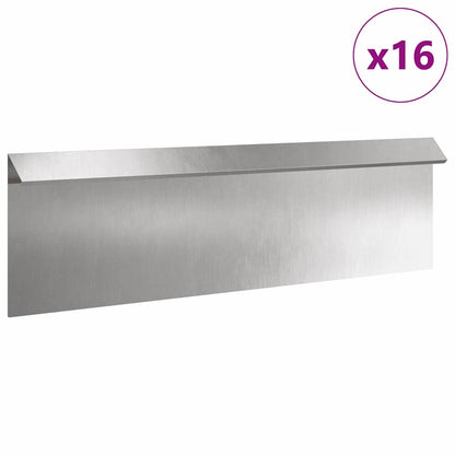 Snail Fence 16 pcs Silver 100 x 3.5 x 25 cm Stainless Steel